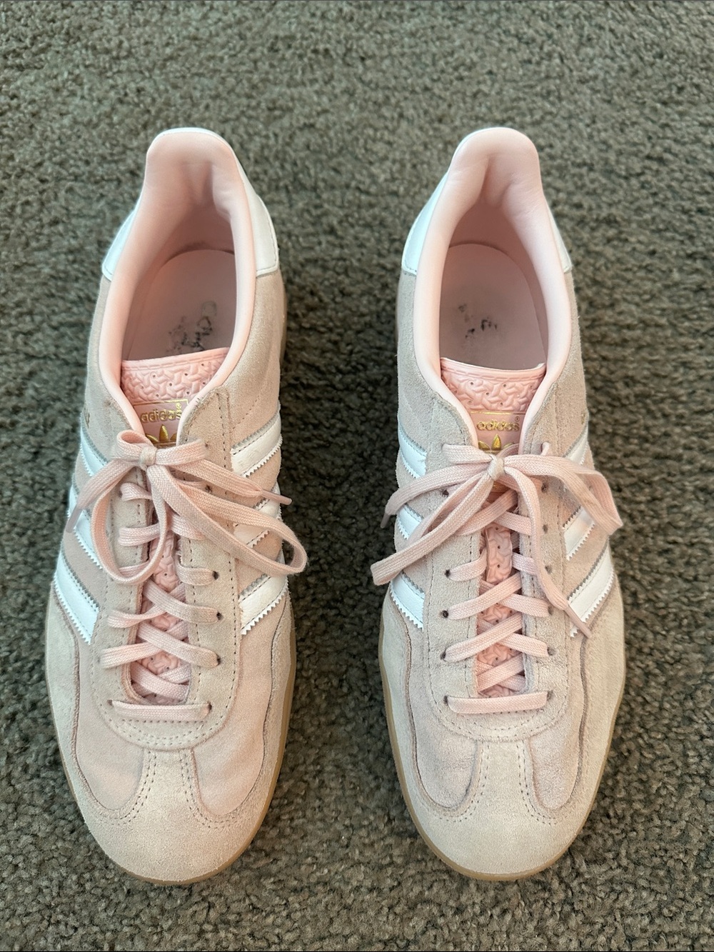 adidas Gazelle Pink and White Suede Low-Top Sneakers